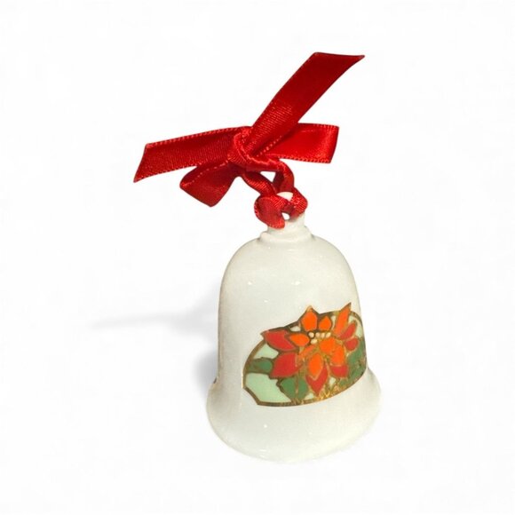 Vintage Hallmark 1983 Ceramic Mom & Dad Christmas Bell Ornament With Red Ribbon - Picture 8 of 9